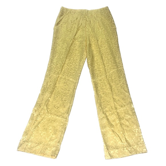 Oscar de la Renta Vintage Yellow Silk Caftan and Pant Set, brand new with tags - Picture 6 of 16